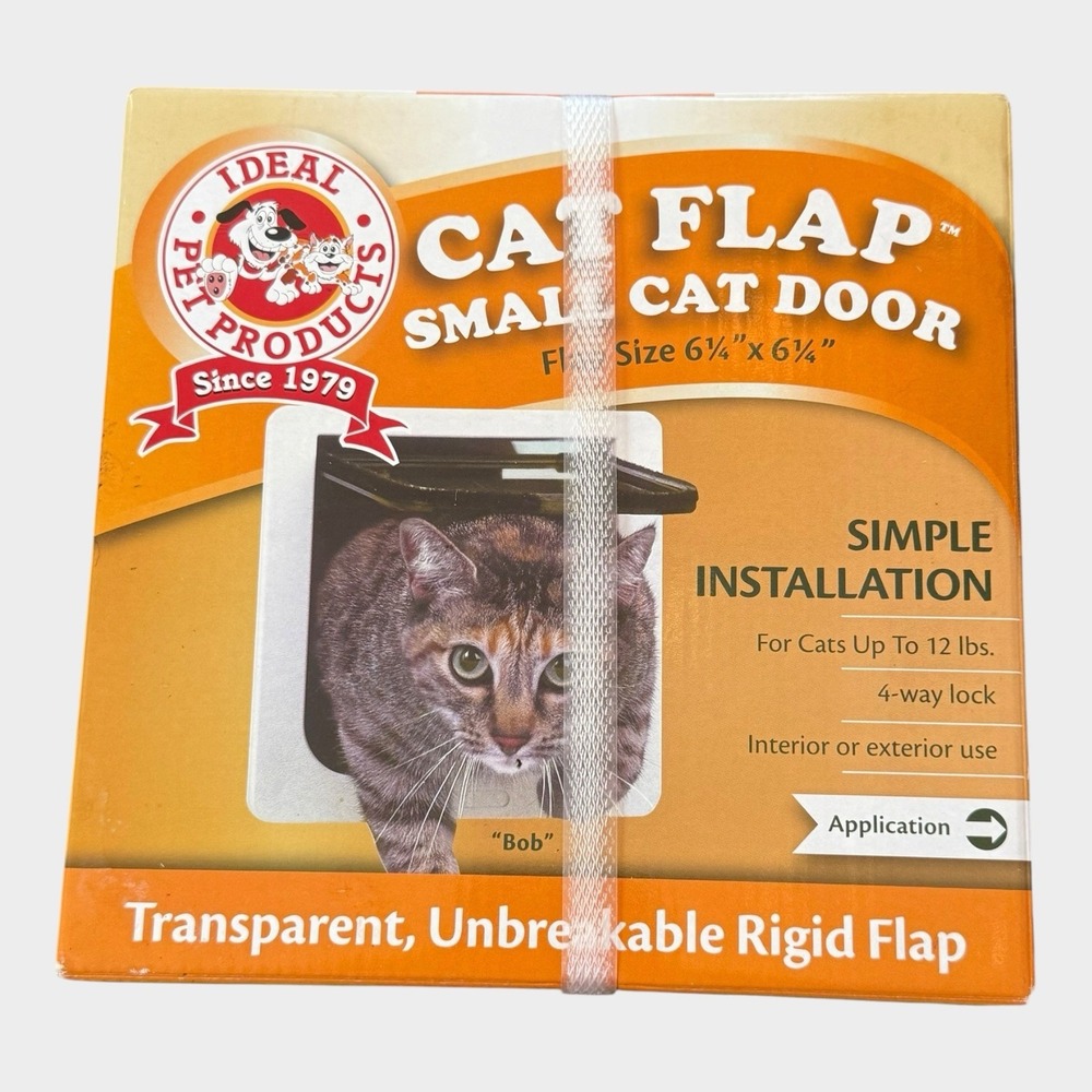 Ideal Pet Products Cat Flap Door SPF 6.25" 4-Way Lock White New Sealed